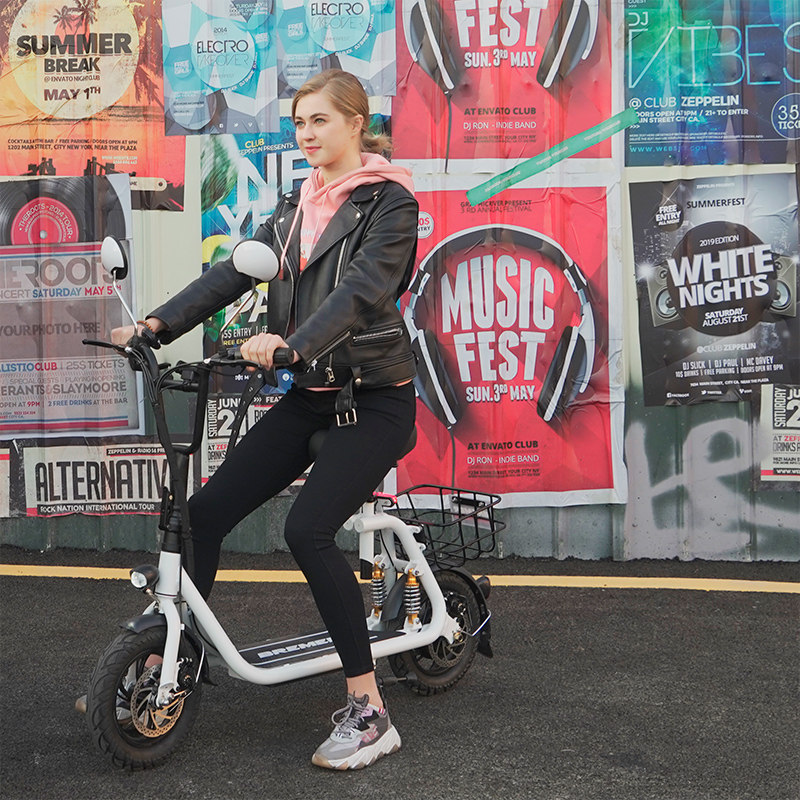 bremer电动滑板车12寸新款锂电池电瓶车两轮可折叠男女士迷你代步