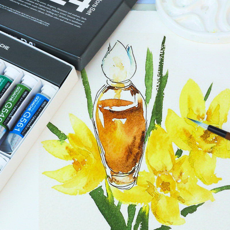 holbein荷尔拜因不透明水彩gouache水粉颜料12色18色24色15ml/支5ml