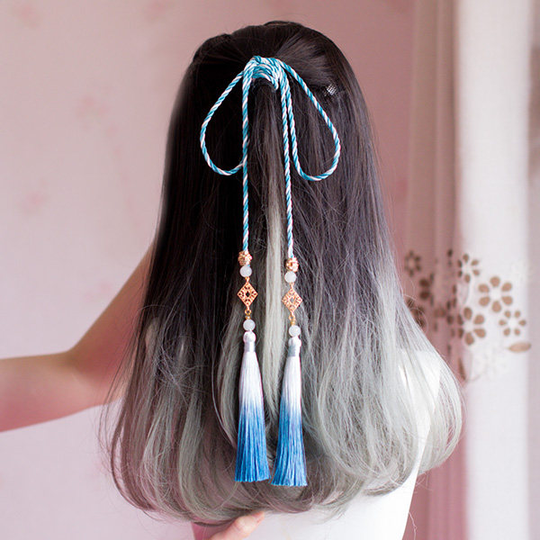 古风汉服宫绦发绳发红头绳复古流苏古装飘带超仙发饰