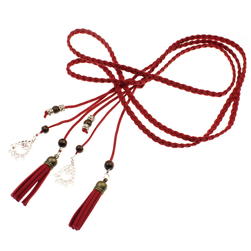 包邮 复古红头绳古风发带宫绦 超仙流苏编发发绳汉服配饰古装头饰