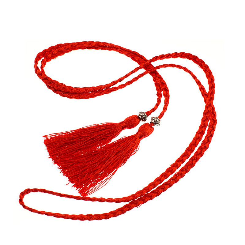 包邮 古风汉服古装发绳流苏红头绳 长款宫绦腰带编发配饰发带发饰