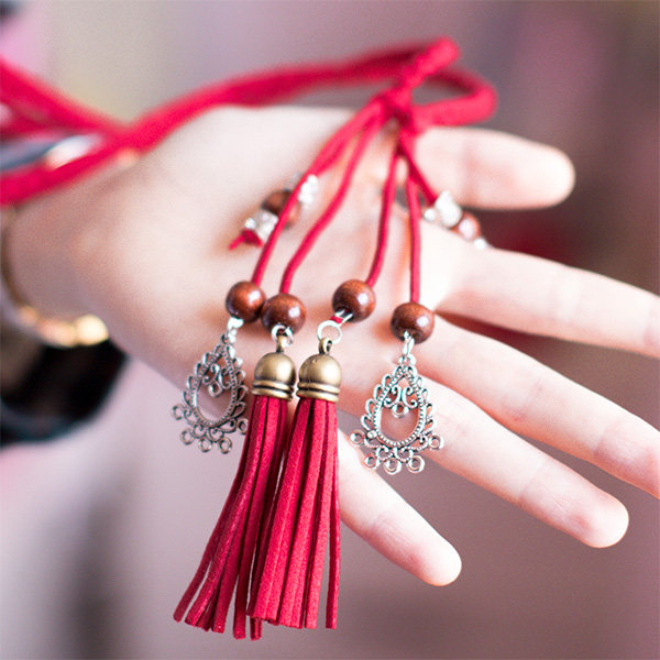 包邮 复古红头绳古风发带宫绦 超仙流苏编发发绳汉服配饰古装头饰