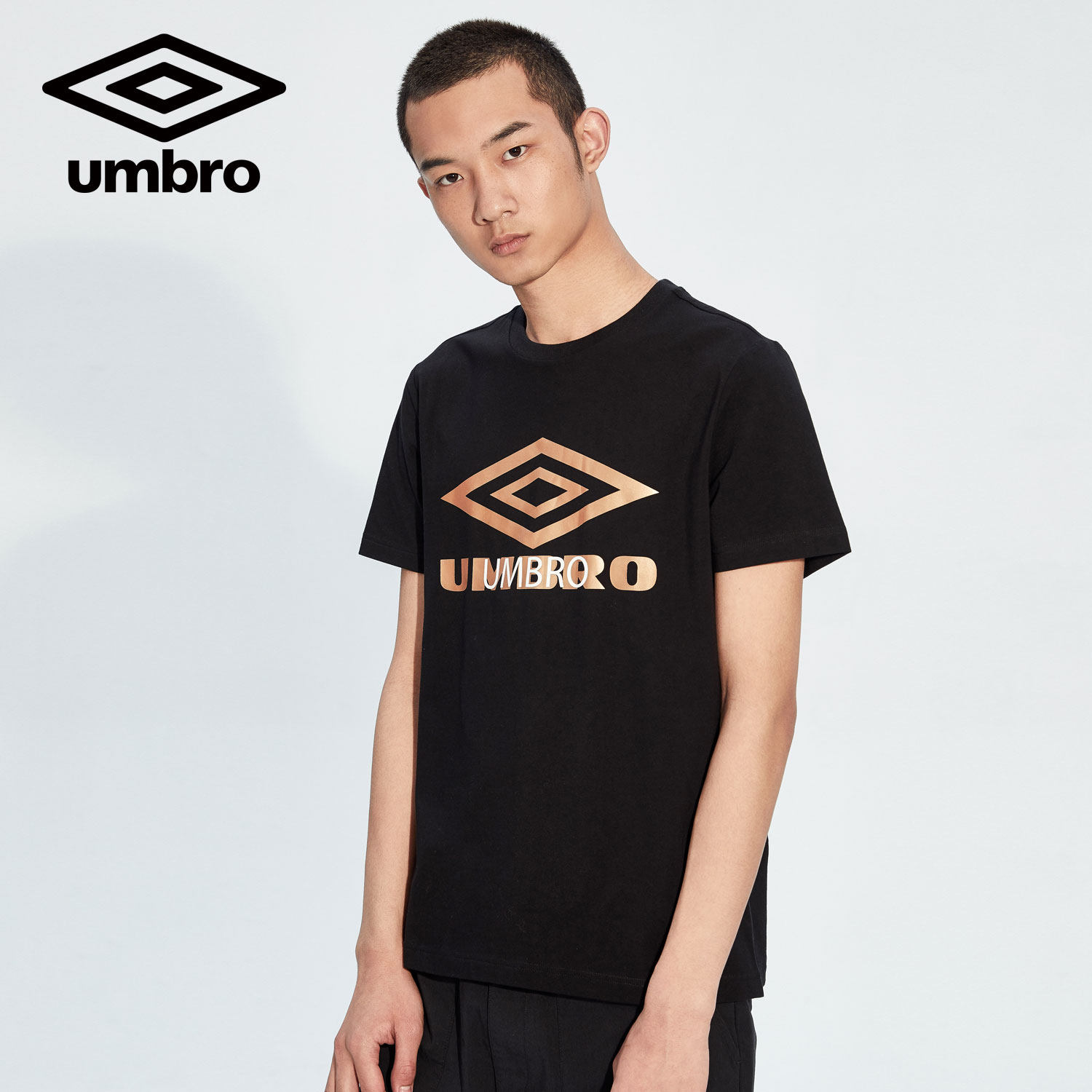 umbro茵宝夏季新款情侣款男子经典大logo简约百搭休闲运动短袖t恤