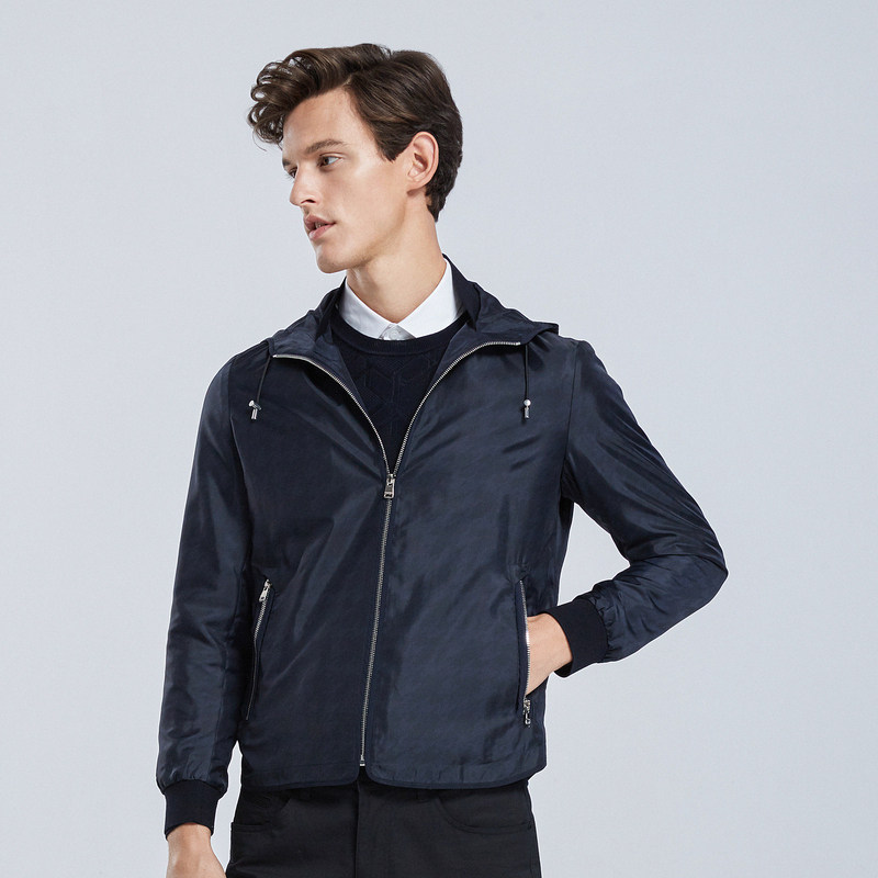 劲霸男装奥莱夹克2020春季新款千鸟格商务休闲短版夹克