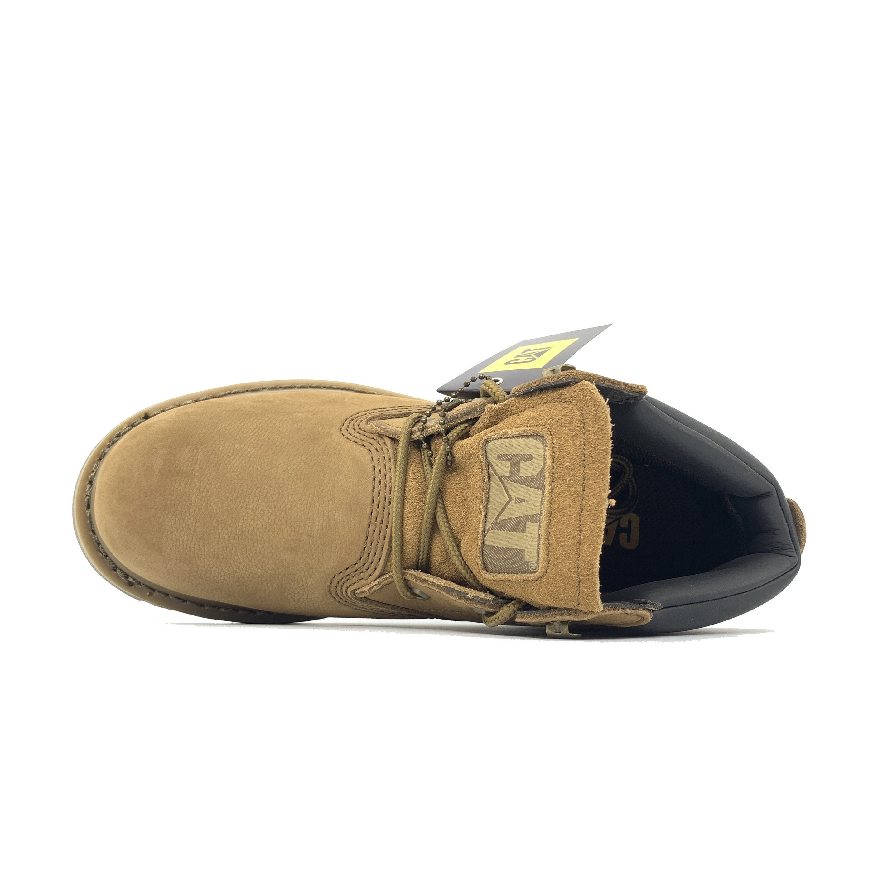 工装cat男鞋卡特特高帮工真皮系带大黄复古高帮鞋