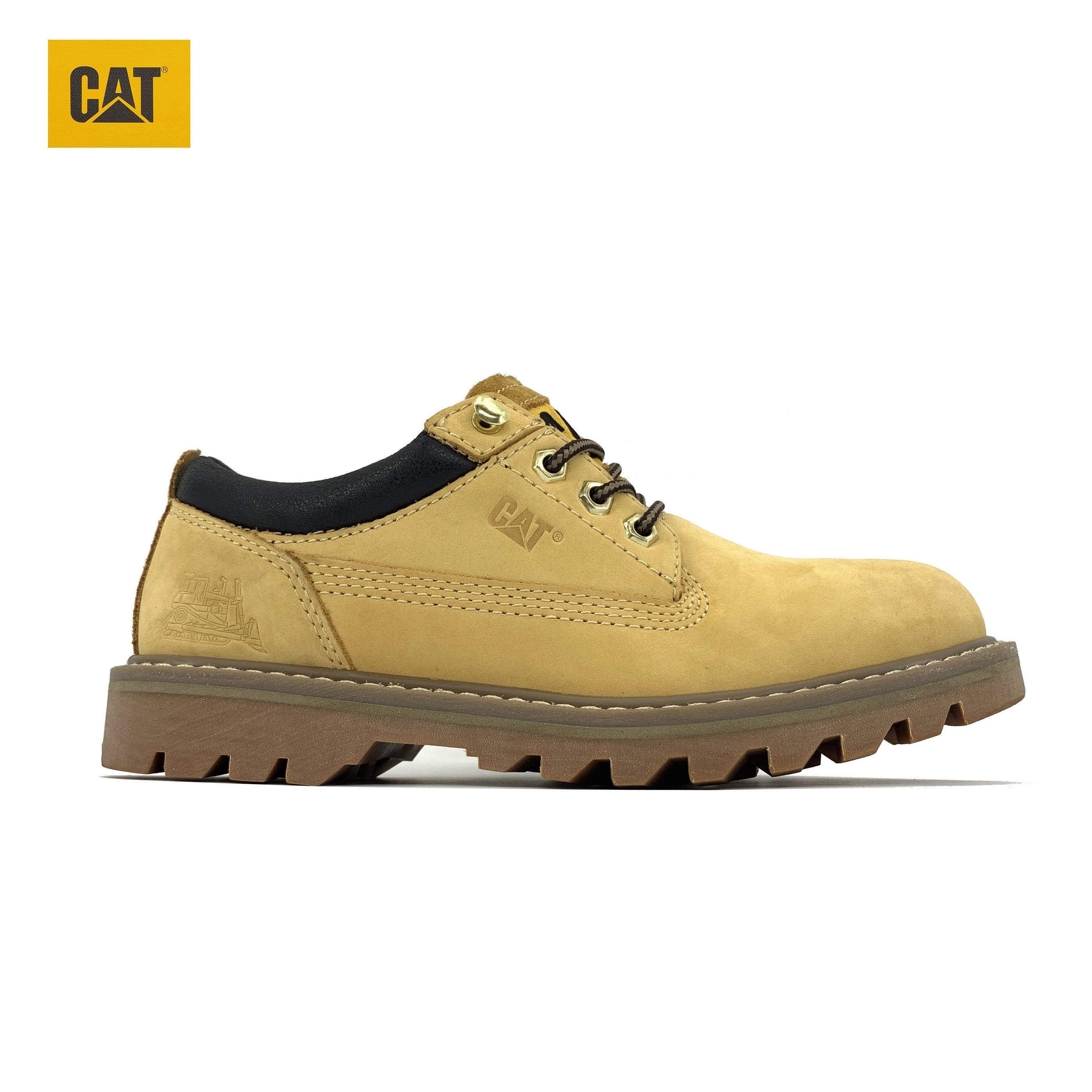 cat卡特男鞋低帮工装鞋做旧擦色休闲真皮牛皮工装鞋