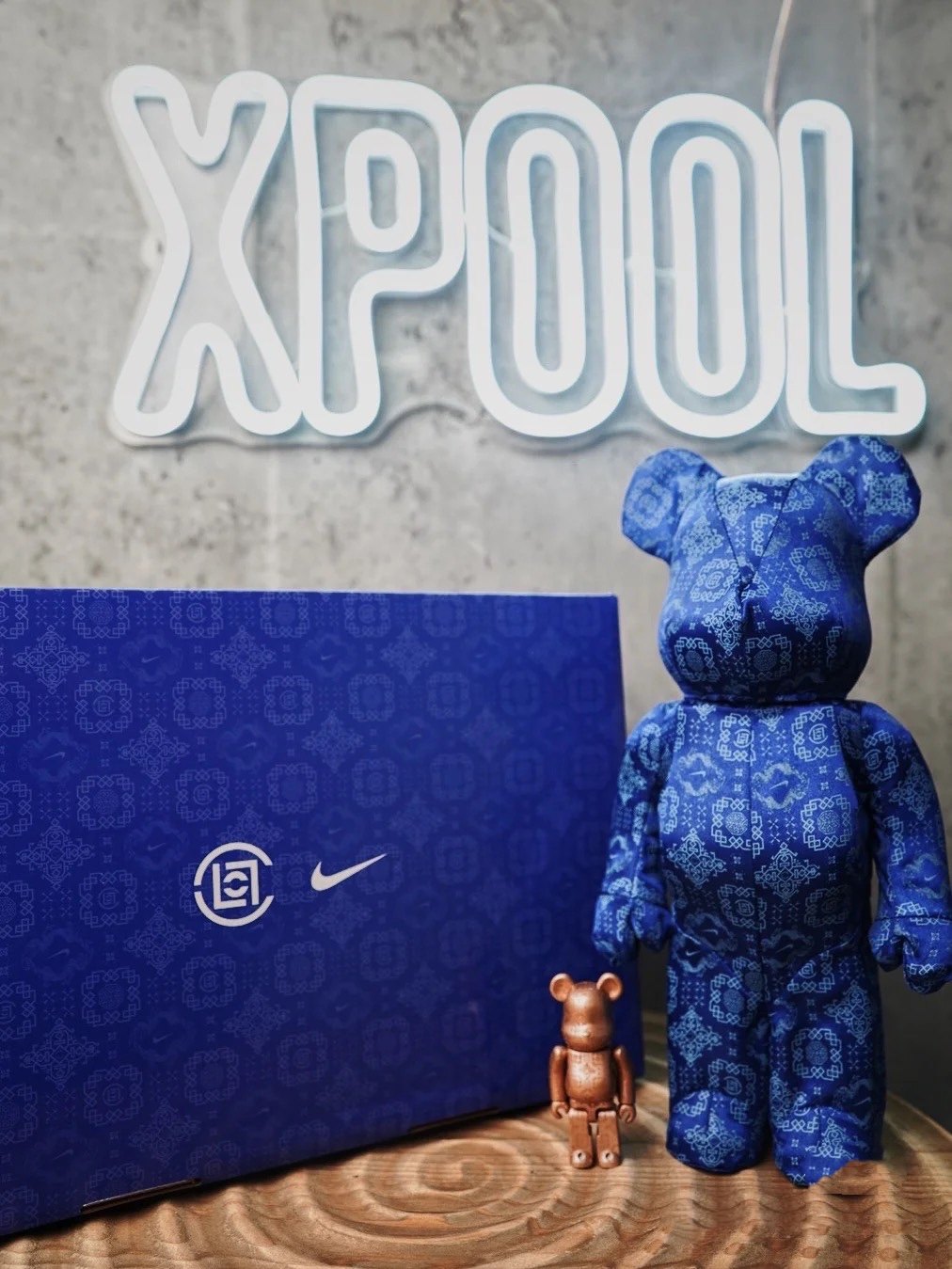 bearbrick400丝绸陈冠希联名积木熊千秋公仔暴力熊摆件现货潮玩盲盒