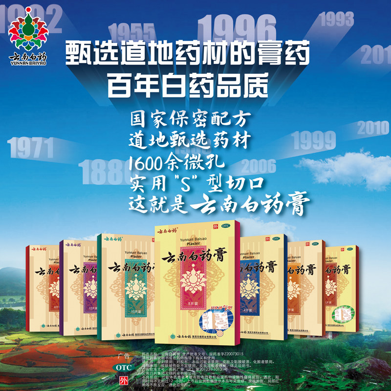 2盒云南白药膏膏药贴10片盒红肿疼痛腰痛摔伤风湿骨痛跌打损伤