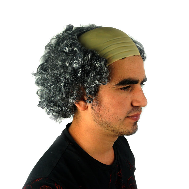 炫彩秃顶光头老头假发老爷爷化装舞会搞怪搞笑聚会装饰假发