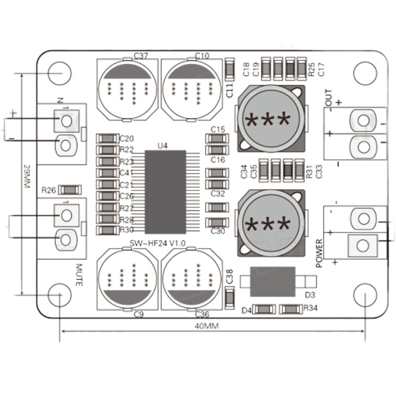 功放tpa3118模块pbtl单声道声道数字1x60w开发板
