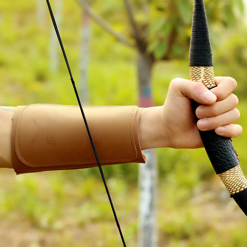 弓箭射箭牛皮快拆护臂古代复合传统反曲竞技飞镖