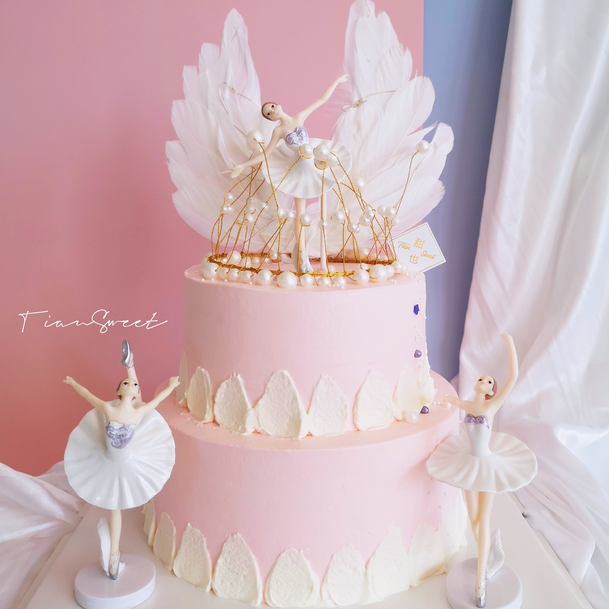 芭蕾女孩生日蛋糕装饰摆件跳舞网红ins女神烘焙节日装扮用品