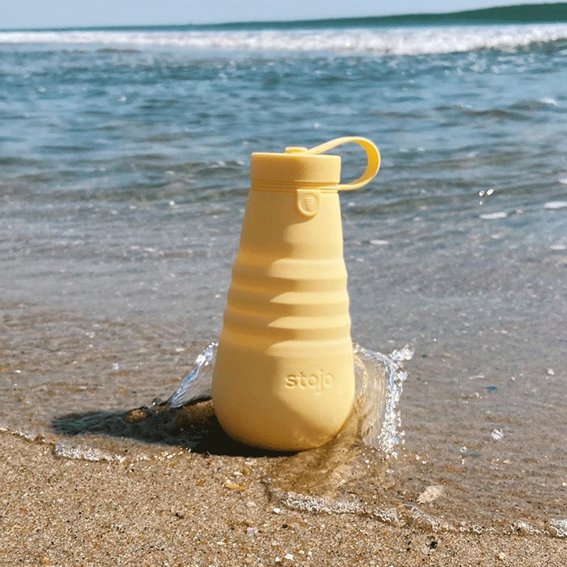 旅行chlomatostojo可压缩口袋杯硅胶带便携吸管杯