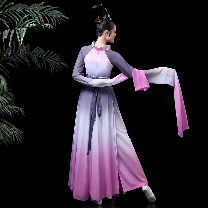 水袖舞服装女成人新款飘逸长袖粉墨中国风汉服甩袖古典舞蹈演出服