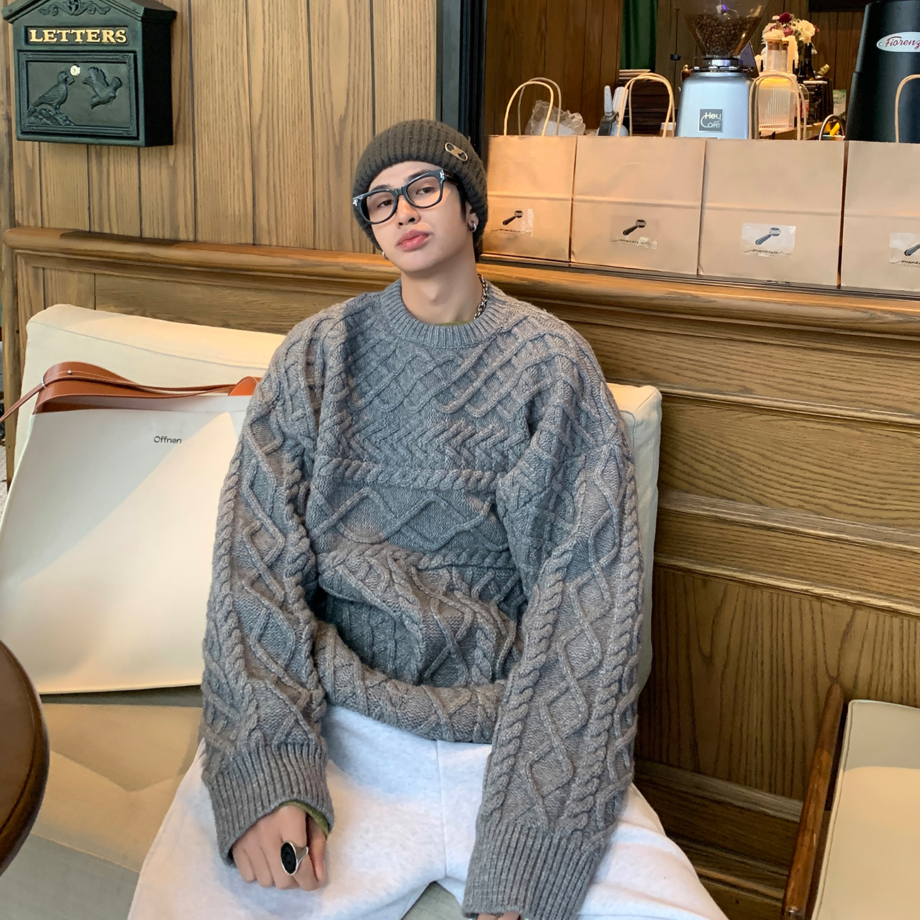 ESC MAN STUDIO/自制 值得入手一件的慵懒风麻花纹套头毛衣单品