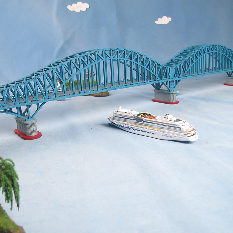手工拼装桥梁模型南京大胜长江大桥著名名地建筑科学实验