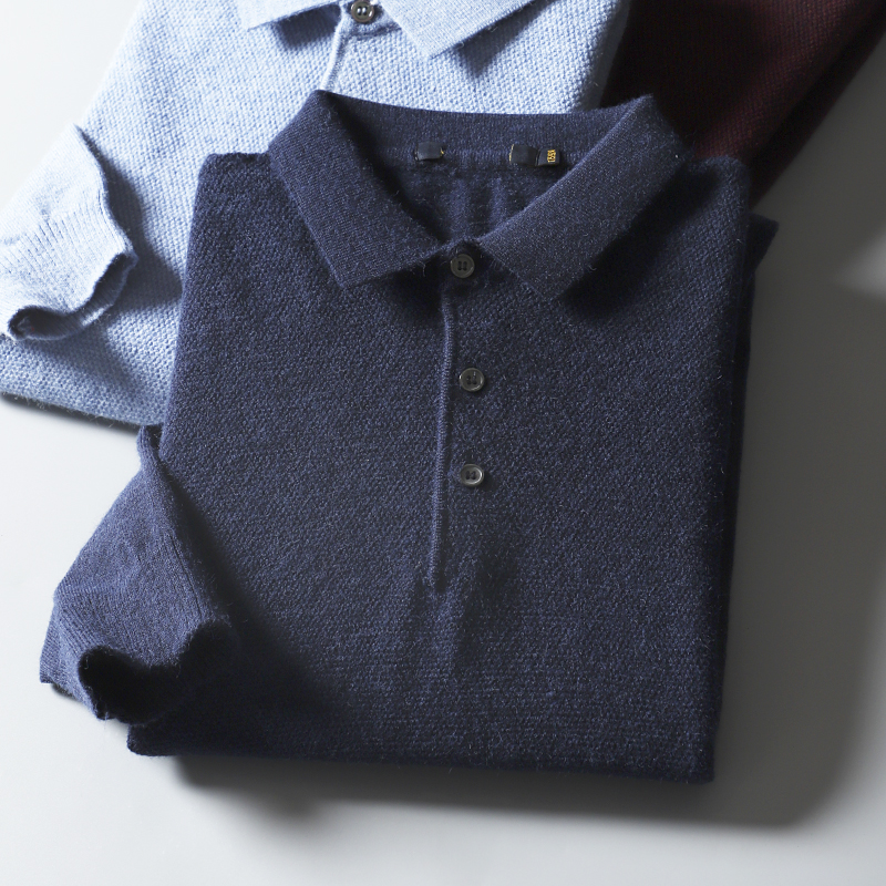 福利单！捡漏牛货！外贸羊毛衫男POIO衫翻领毛衣剪标秋季百搭休闲