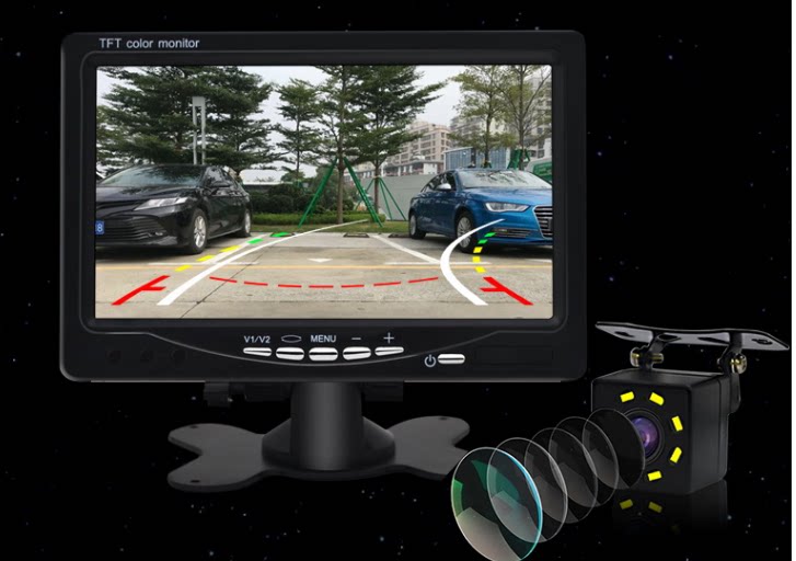 动态轨迹汽车车载倒车摄像头可视影像后视摄影车载摄像头