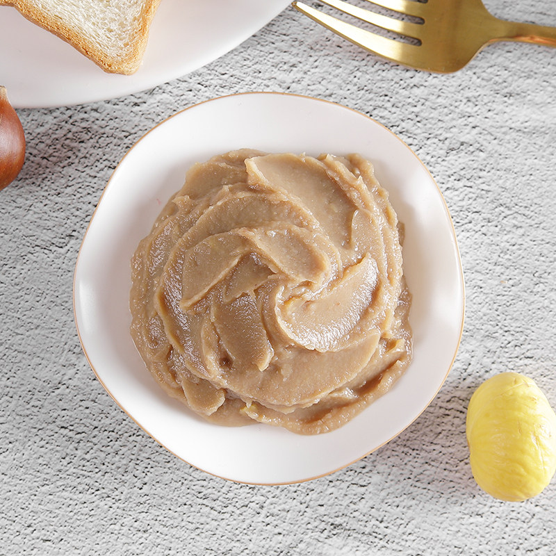 广禧板栗泥罐头900g糖炒栗子泥网红宝藏茶月饼栗蓉馅奶茶店原料