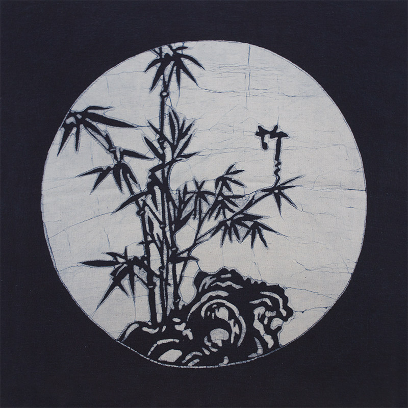 云南民族特色手工苗族蜡染壁挂桌布方巾梅兰竹菊苗族蜡染