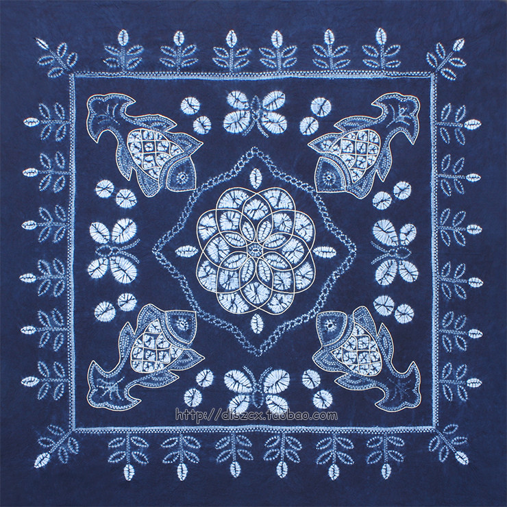 云南壁挂特色大理钢琴沙发背景墙民族风桌布方桌布白族扎染