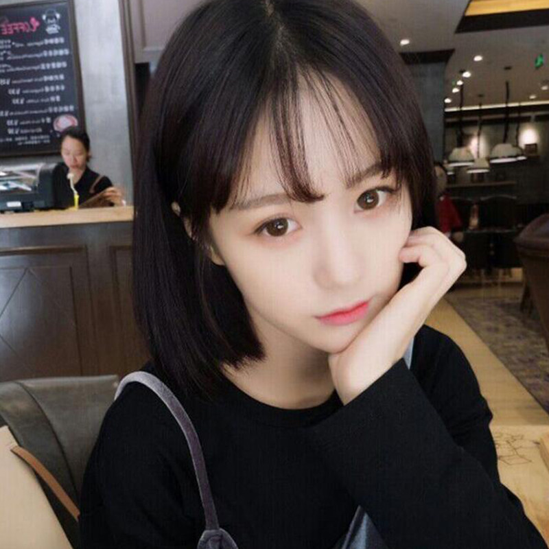 伪娘假发头套空气刘海男扮女装短发cd变装修脸日常整顶假发