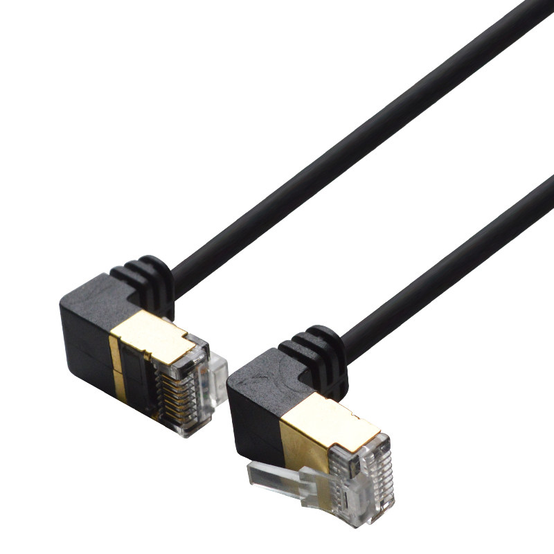 皇联 七类直角网线90度弯头上下弯水晶头网络机房线rj451-3-5米m