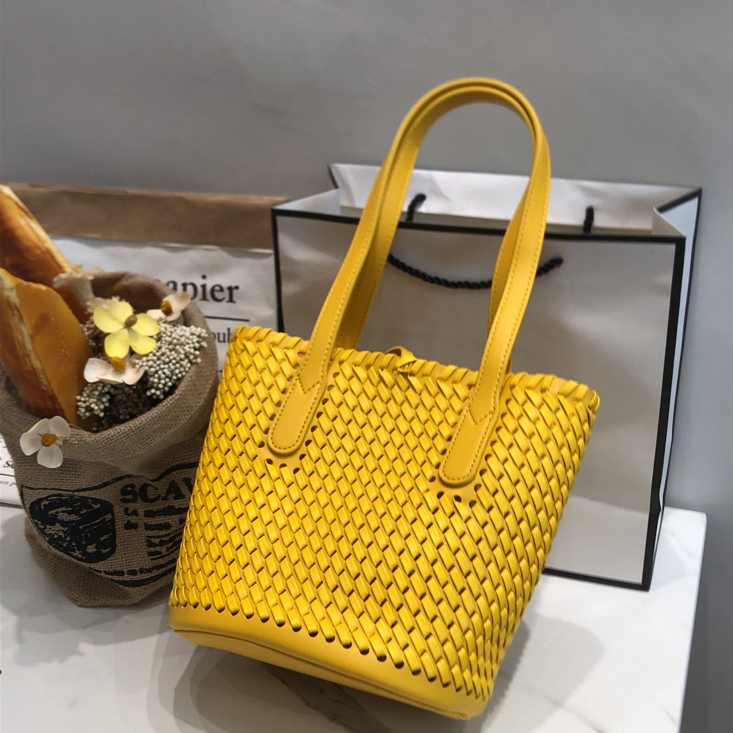 手工编织手提手提包包包女2020新款女包大容量个性女士包袋