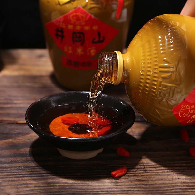 井冈山红米酒12度8瓶装(每瓶460ml)整箱江西特产客家坛装糯米黄酒