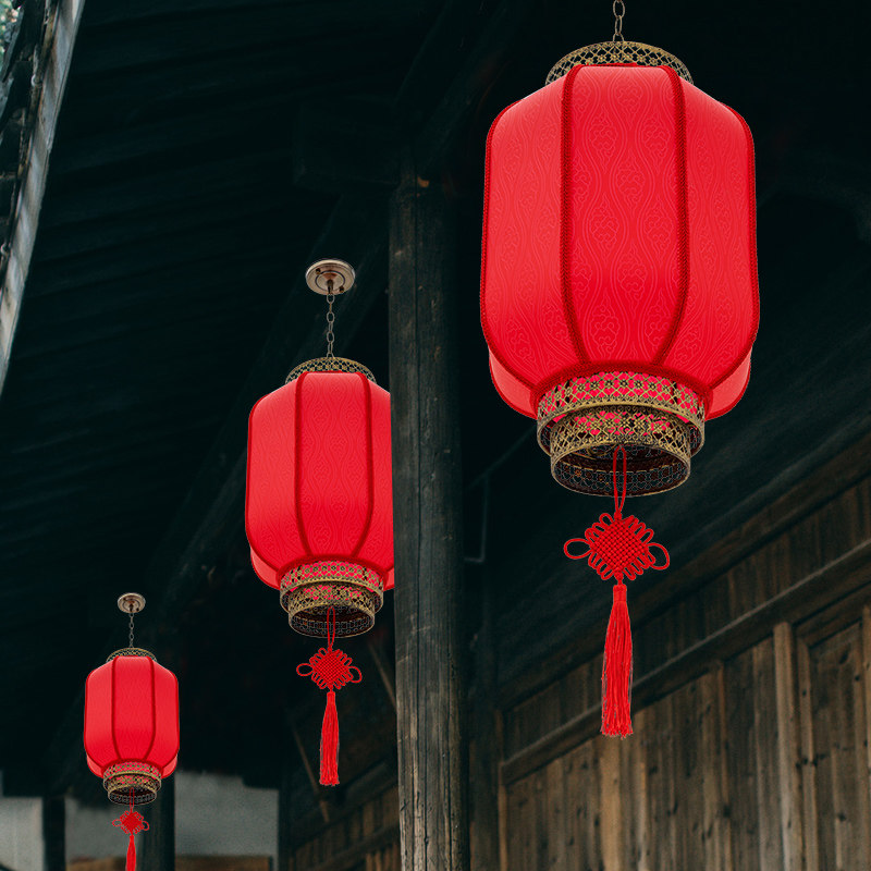 户外防水仿羊皮灯笼 定做室外装饰广告印字大红灯笼 中式阳台吊灯-mc