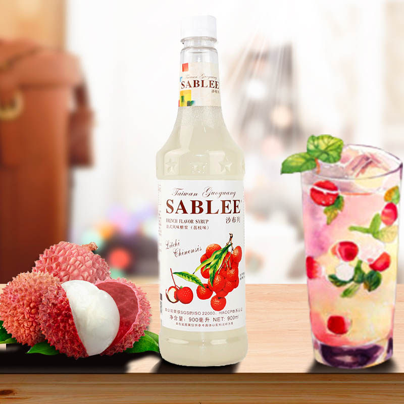 荔枝sablee布列法式风味糖浆900ml味糖浆果糖浆