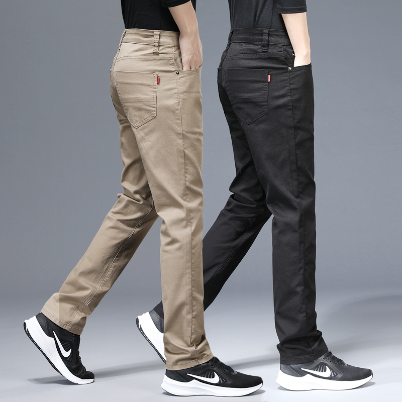 纯棉直筒裤休闲裤男新款男装裤子夏季宽松休闲男裤男士修身长裤