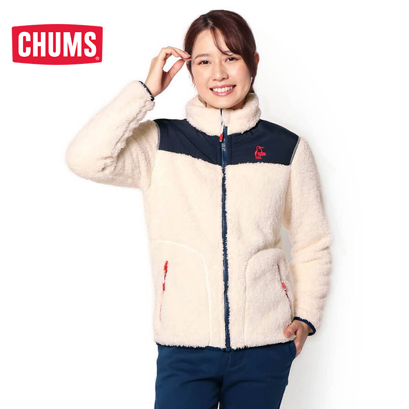 CHUMS/洽洽鸟 日立领抓绒衣外套男女开衫夹克拉链款秋冬CH04-1230