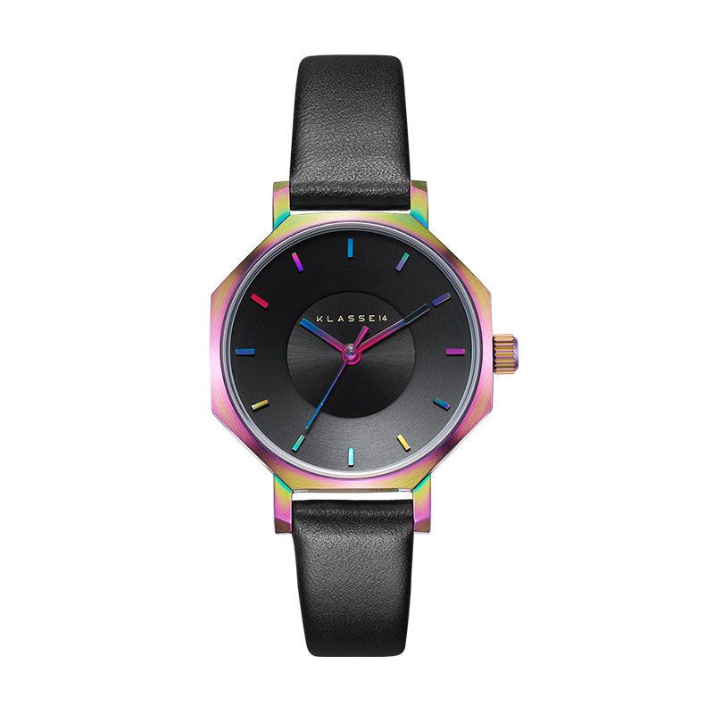 klasse14 时尚新款女表 潮流简约八边形彩虹凹陷表盘皮带女士手表