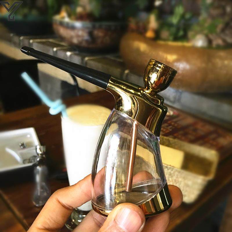 水烟抽烟过滤礼盒两用型烟壶全套透明玻璃弯式烟斗