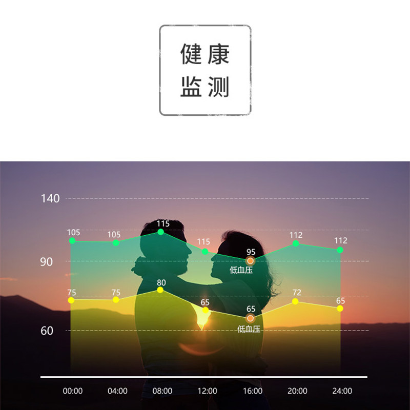 手环爱牵挂老年人触屏提醒来电测量计步健康监测智能手环