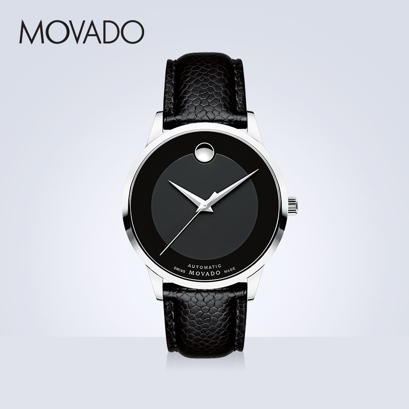Movado/摩凡陀现代经典系列皮表带自动机械手表男简约瑞士进口表