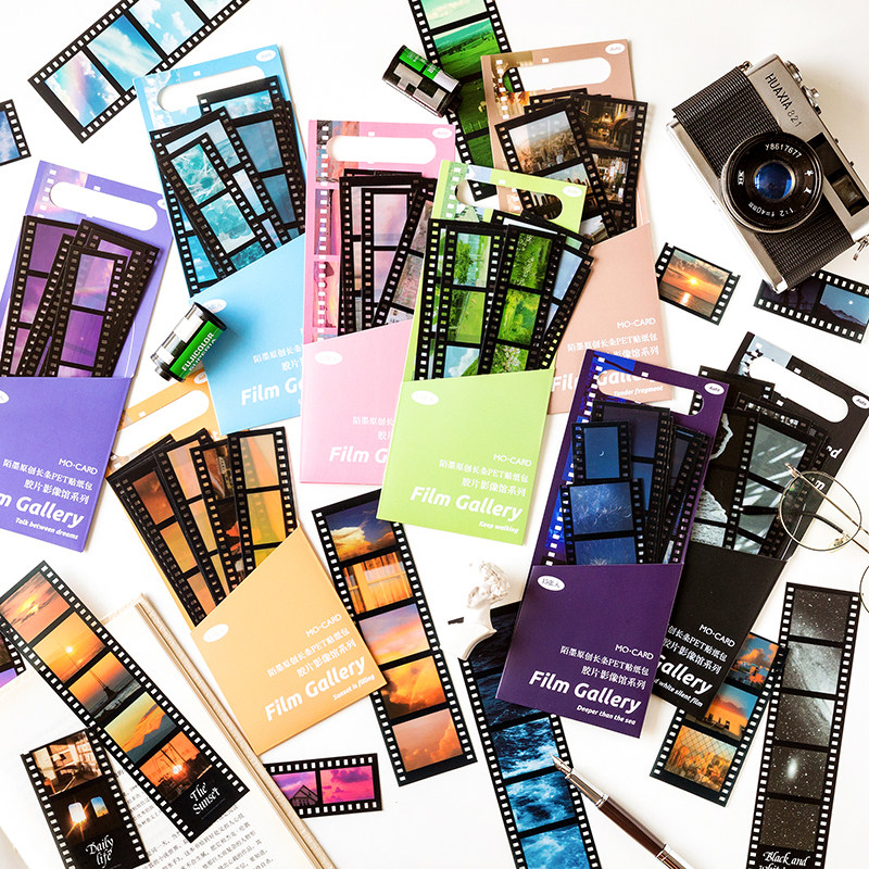 胶片影像pet长条贴纸文艺ins风景手帐日记贴纸