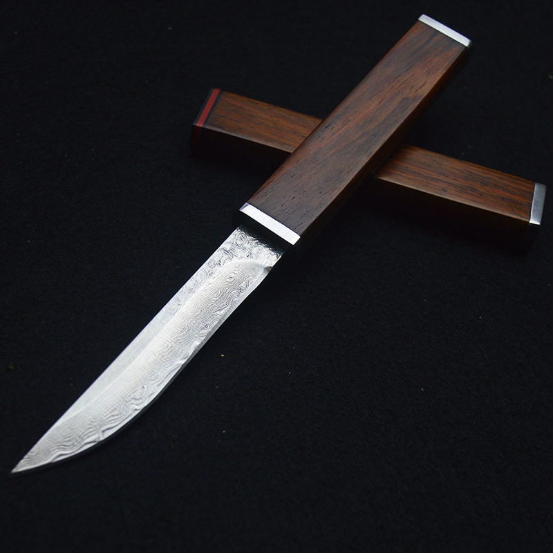 大马士革钢刀名刀迷你小刀锋利随身户外生存刀具其他户外刀具