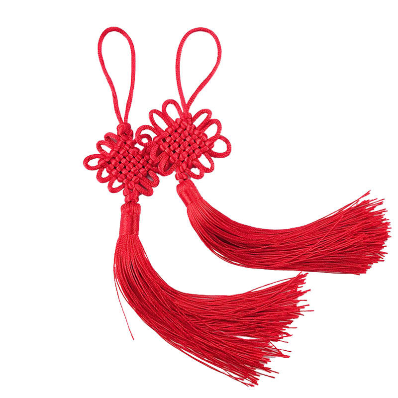 日晞中国结流苏2个装小号客厅中国手工绳红同心结中国结