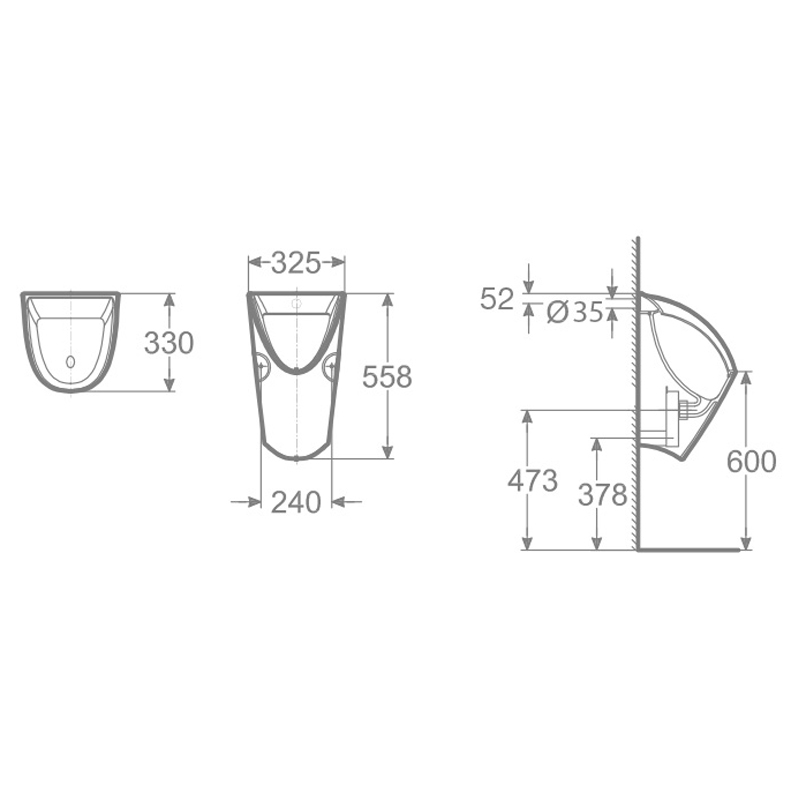 roca乐家卫浴小便斗挂墙式小便池家用男士小便器启克chic