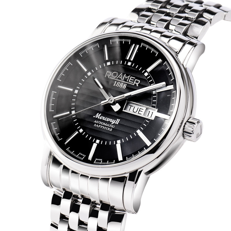 机械表瑞士罗马roamer男士自动自动机钢带手表防水瑞士腕表