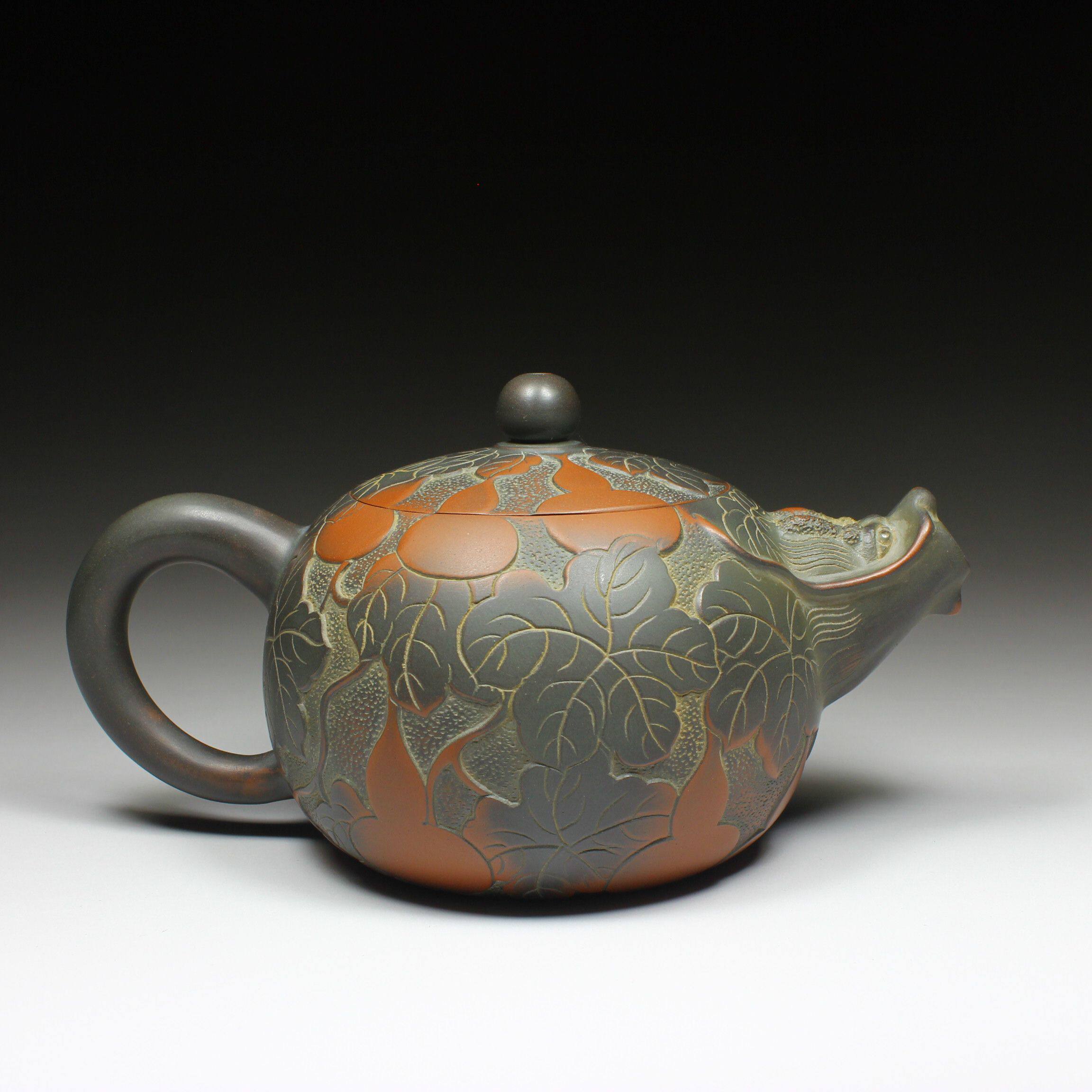 壶藏福龙壶福禄壶钦州坭兴陶茶壶纯手工制作紫泥原矿非紫砂茶具