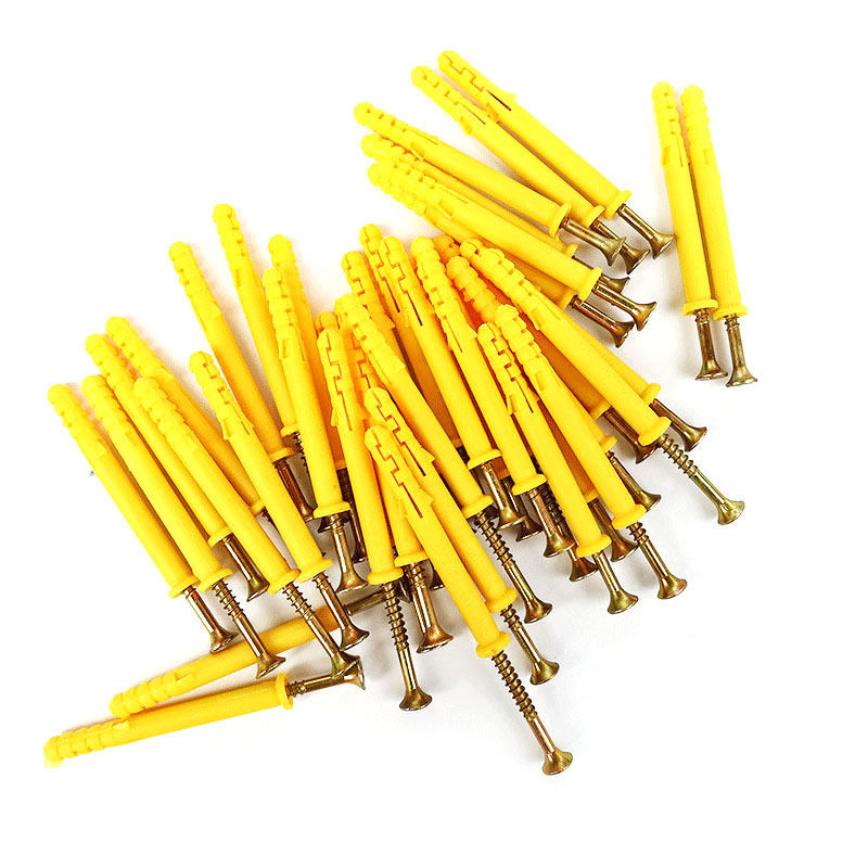 小黄鱼塑料膨胀管自攻膨胀螺丝螺栓胀栓涨塞胀塞加长6mm8mm10mm