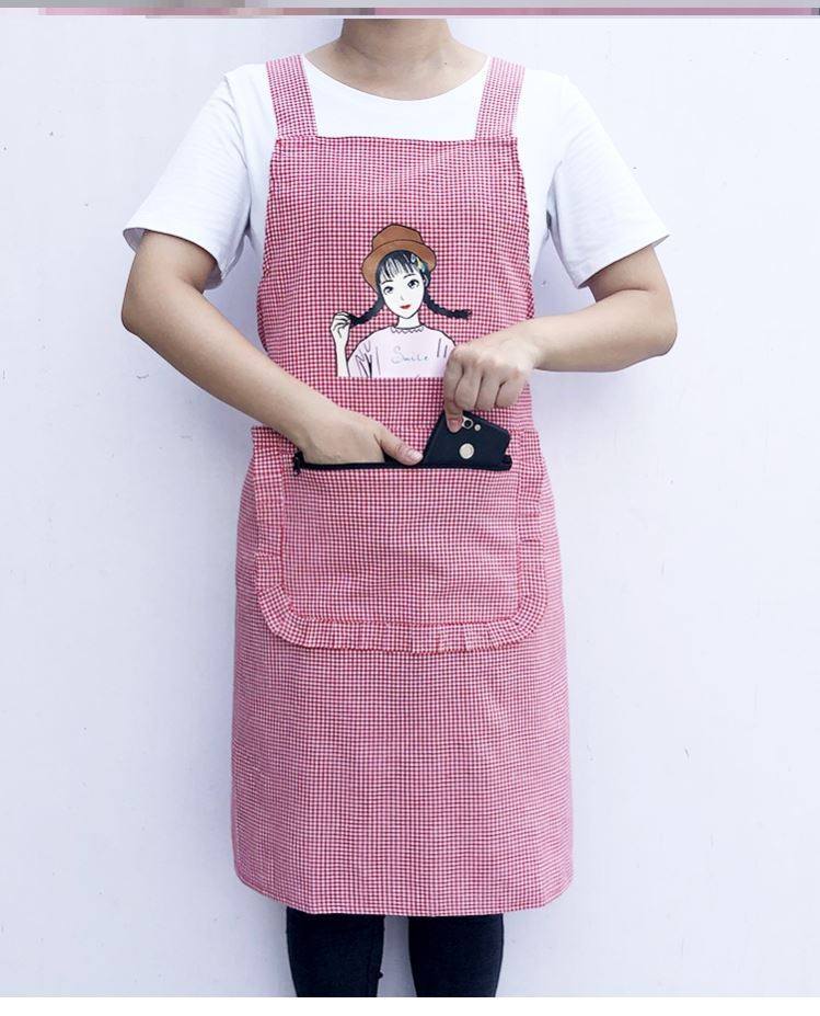 高级全棉围裙2021新款长款女时尚家用厨房围腰围裙