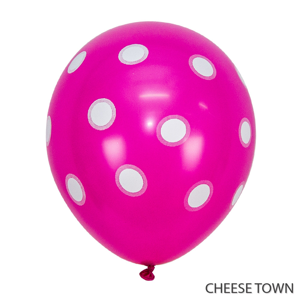 进口12寸韩国neo波点印花橡胶乳胶气球生日气球