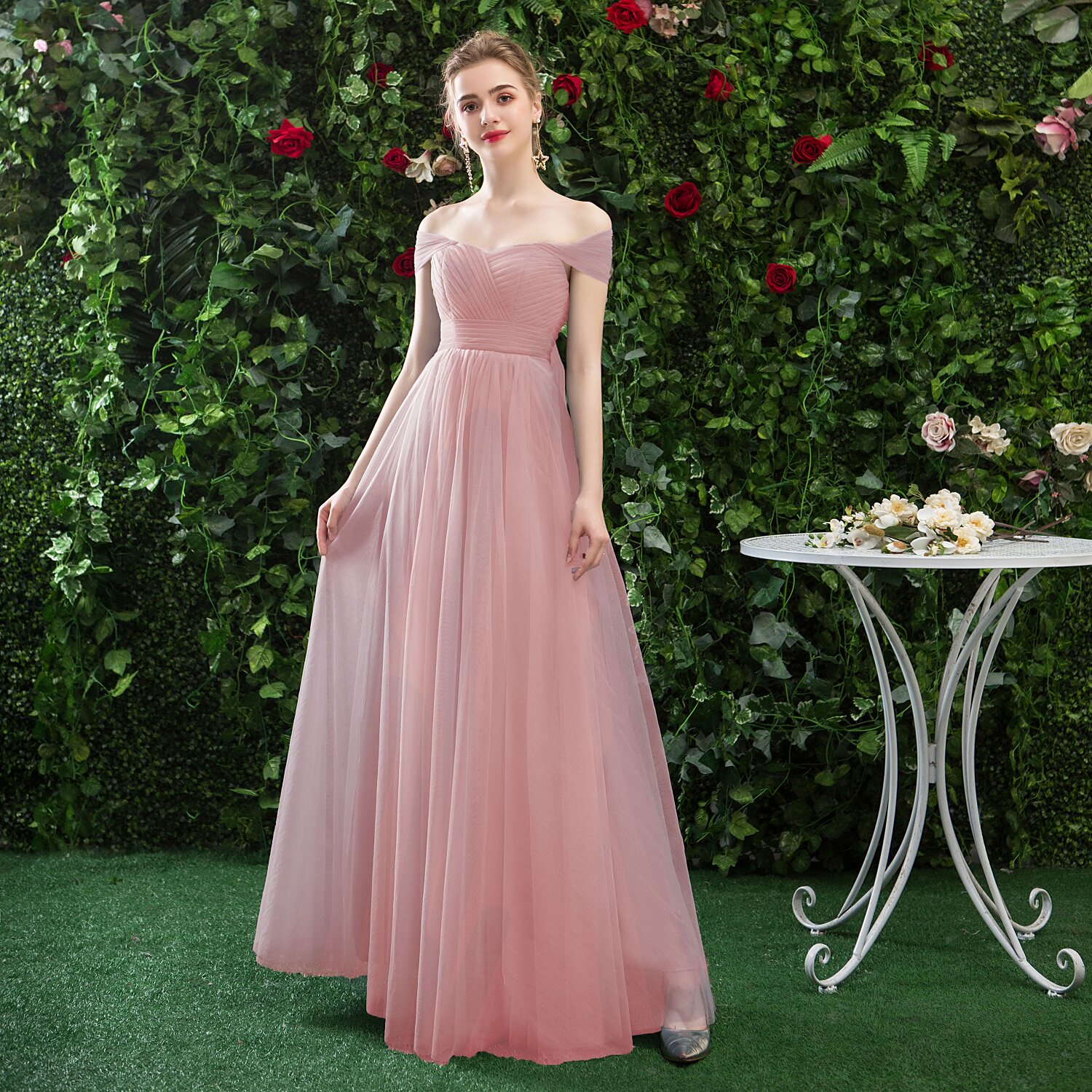 伴娘服长款2020新款韩版显姐妹团藕粉色礼服气质礼服