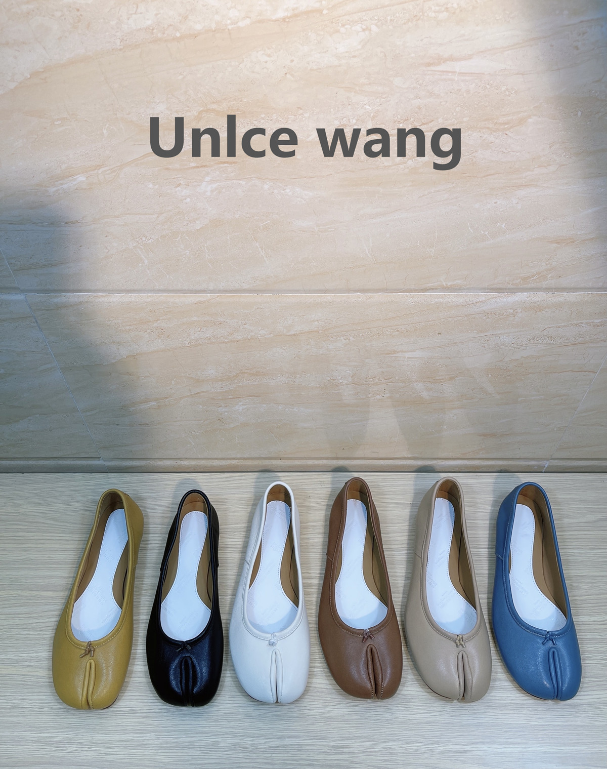 平底unclewang2021秋冬纯皮分趾鞋纯色芭蕾芭蕾舞舞鞋单鞋