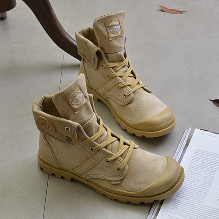 高帮马丁靴男女英伦复古圆头工装靴情侣休闲鞋帆布鞋户外登山鞋子