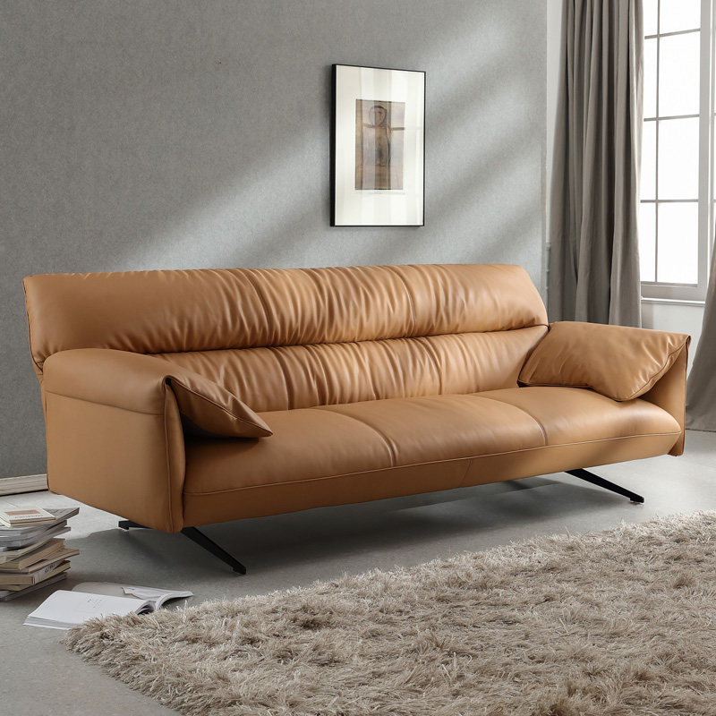 ulllo意式极简真皮沙发头层牛皮三人位轻奢奢风小户皮艺沙发